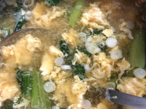 小松菜と卵のお味噌汁